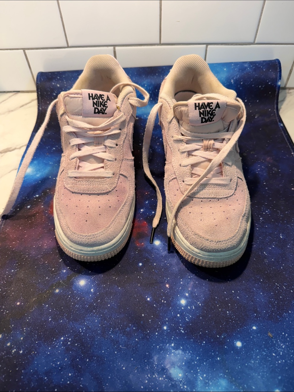 Nike Light Pink Suede Low-Top Sneakers